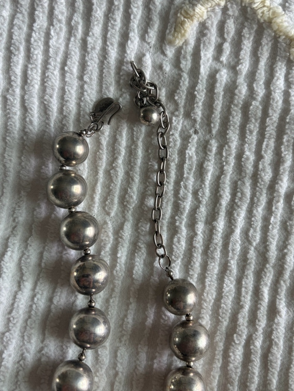 Vintage Silver Beaded Choker Necklace - Picture 2 of 4